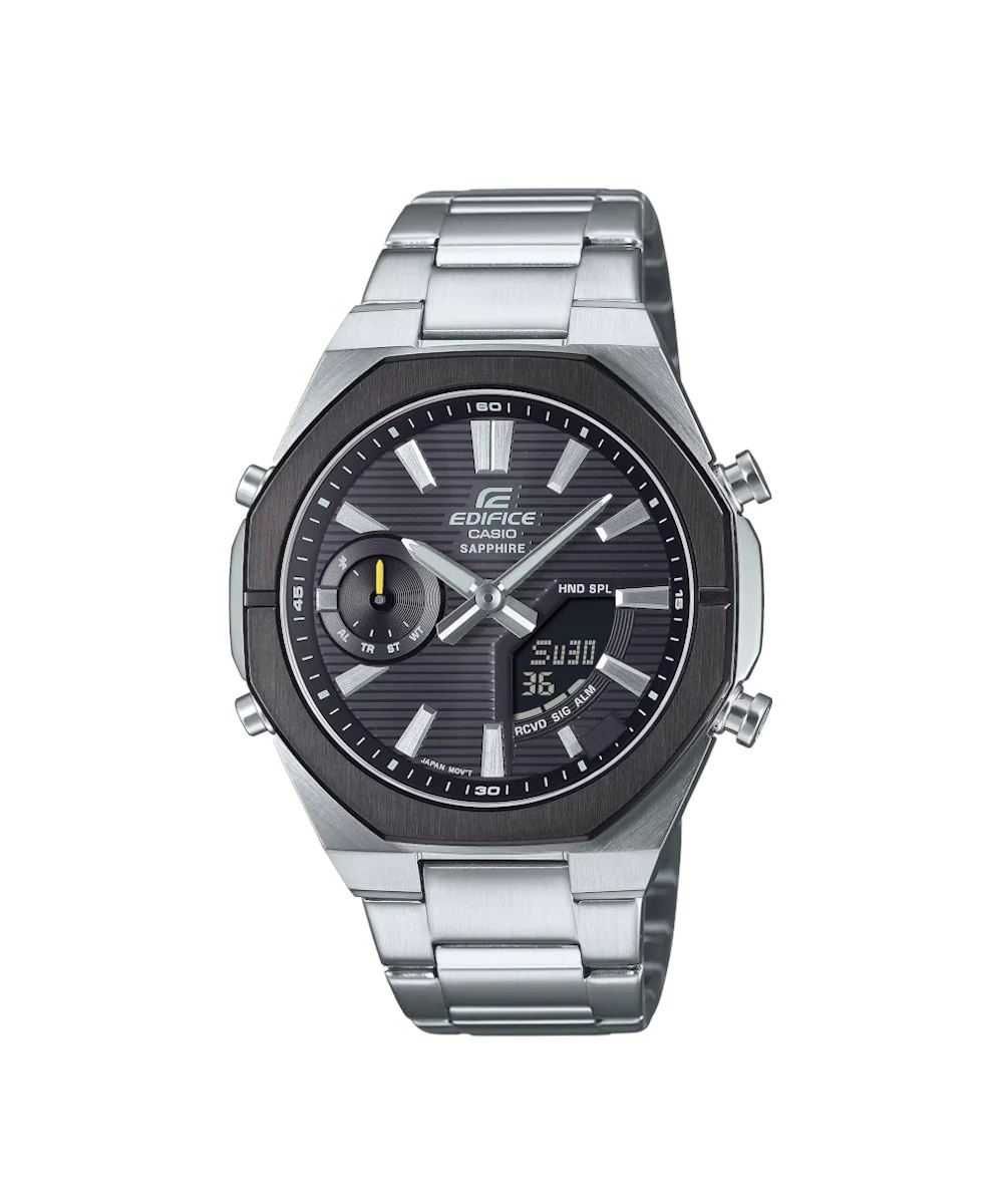 Reloj Casio Edifice pulso metálico tablero negro referencia ECB-S10DB-1ADF