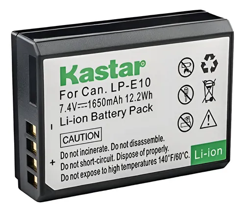 Batería Kastar LP-E10 7.4V 1650mAh para cámaras Canon